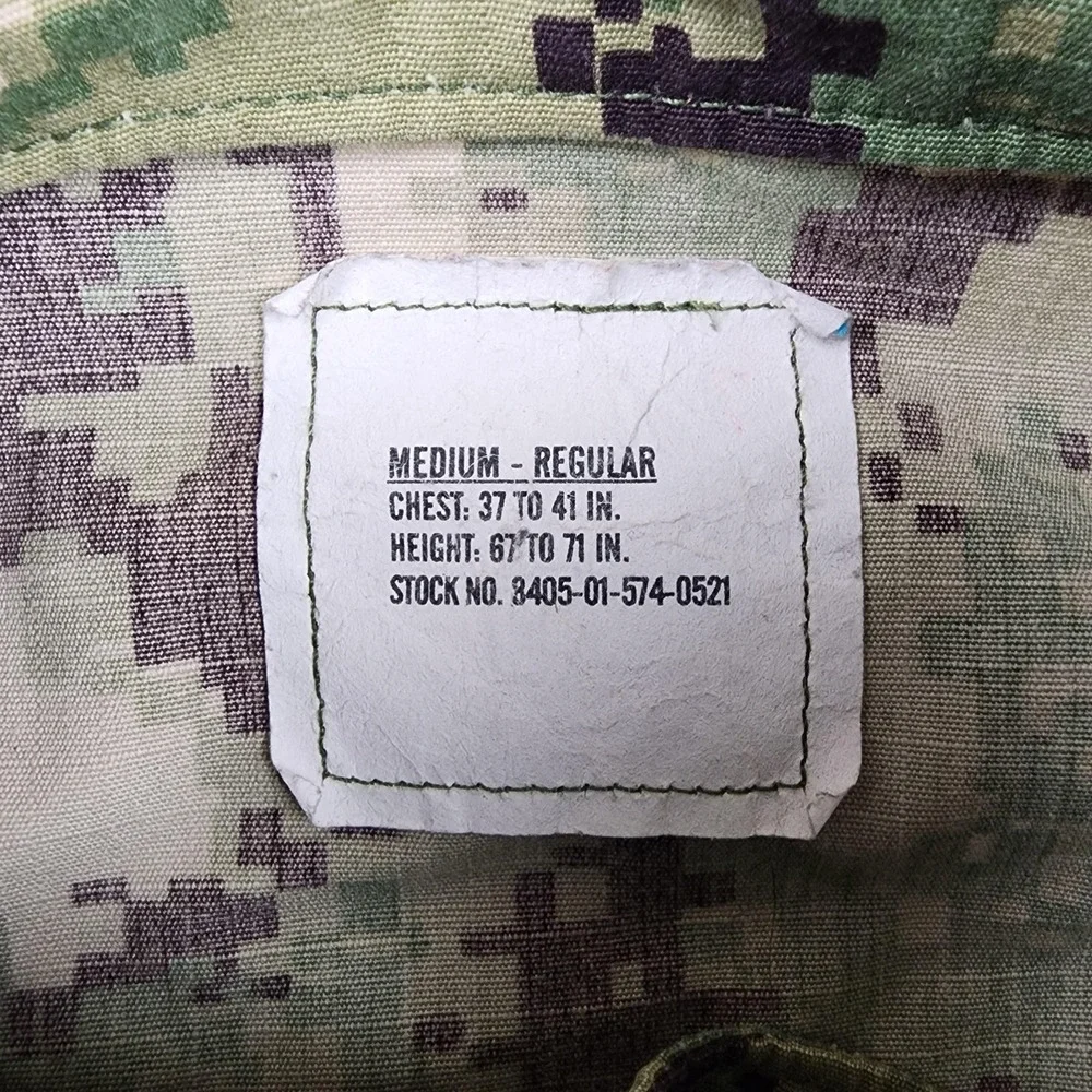 U.S Navy Blouse Medium Reg Working Uniform Type III NWU Seals Military Camo READ